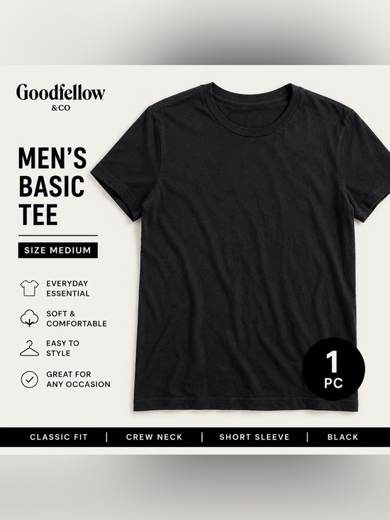 Other - Goodfellow & Co Men’s Medium Black Basic Crew Neck Tee